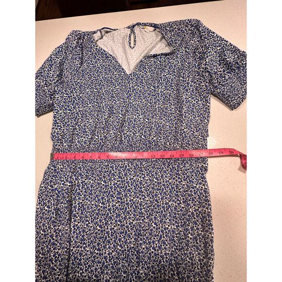 Boden Women's 20/22 Regular Blue Black Small Flowers Floral Jumpsuit Puff Sleeve - Picture 9 of 10